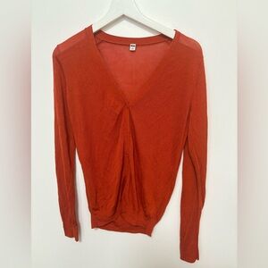 Brunt orange button up cardigan
